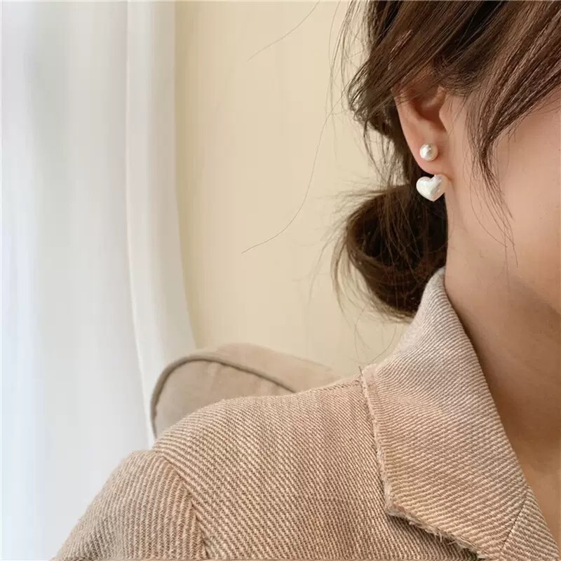 シンプルなラブパールイヤリング韓国インターネットセレブガーリーイヤリング女性の多用途イヤリングイヤリングクロスボーダー卸売|undefined