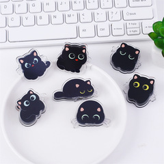 黑猫可爱卡通创意亚克力PP夹双面高清手账夹零食封口夹屁屁夹定
