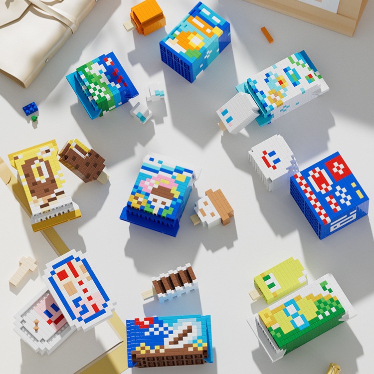 MARD Building Blocks Joint Products What Domestic Ice Cream Series Educational Assembled Building Toy Building Blocks Childhood Memories