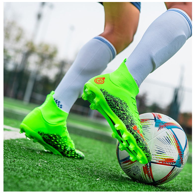 Botas de fútbol AG Long para hombre, para estudiantes, adultos, para exteriores, césped, competición, entrenamiento, con clavos rotos_voghion.com