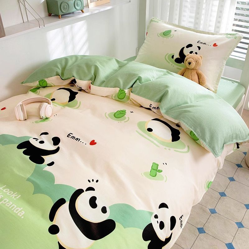 100 dormitorio de estudiantes de algodón cama de tres piezas set 90x190 sábanas de cama individual set de algodón cuatro piezas