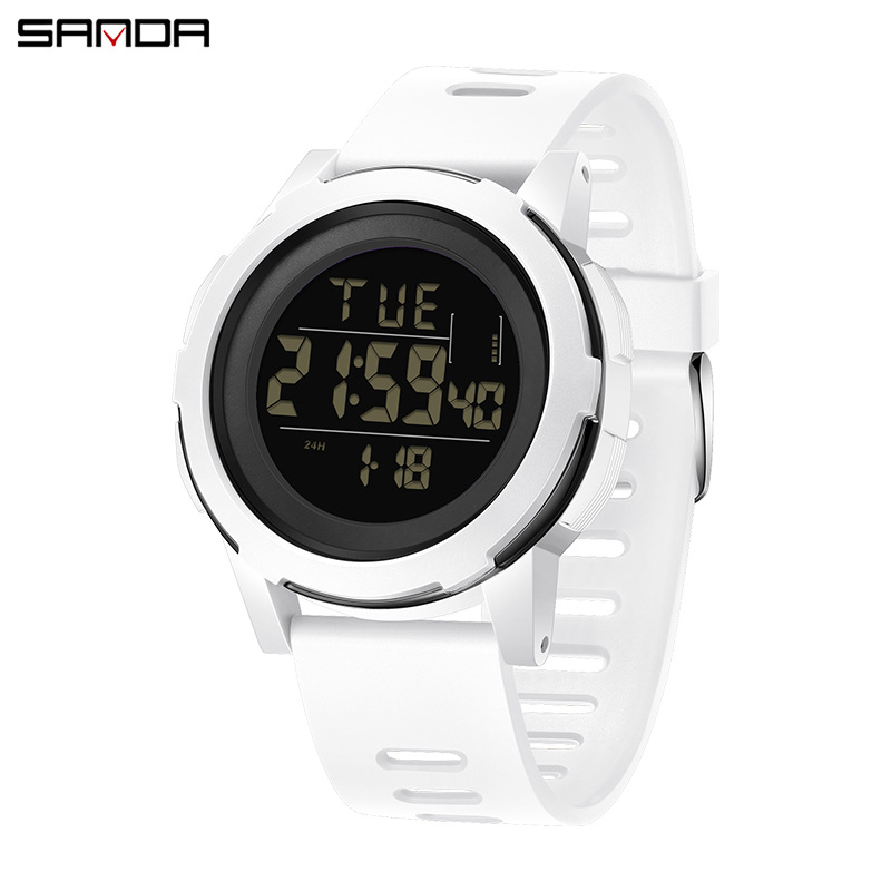 Sanda2188 reloj electrónico de pantalla única tendencia de moda coreana luz nocturna despertador impermeable reloj electrónico 2188
