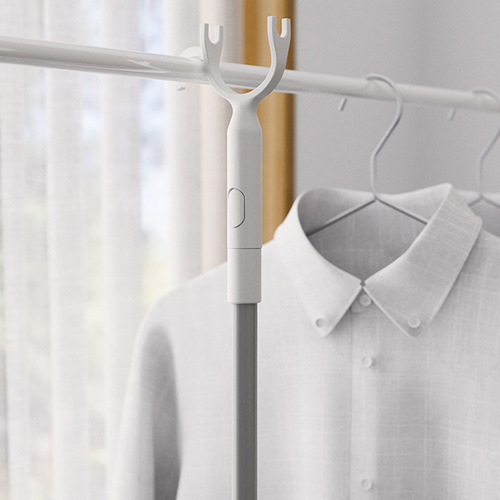 Retractable clothes fork wholesale space aluminum balcony rental dormitory home indoor extended clothes picking clothes drying clothes drying rod