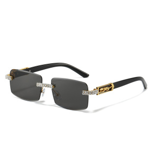 Fashionable trend diamond sunglasses, square glasses hip-hop style