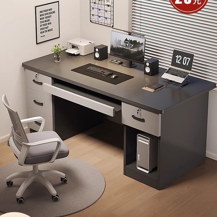 Solid Wood Computer Desk with Drawer Home Office Desk E-Sports Table Desktop Desk Bedroom Student Desk and Chair Writing Desk