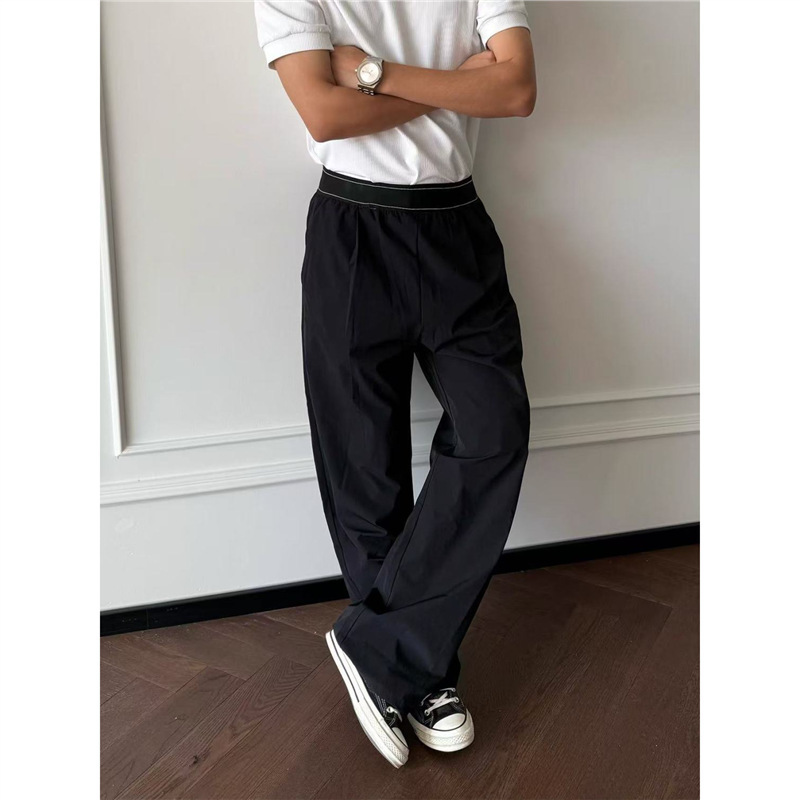 Spring and Summer "Alo Pants" Are Light, Elastic, Comfortable, Breathable and Cool, Straight-Leg Loose Pleated Pants, Casual Pants