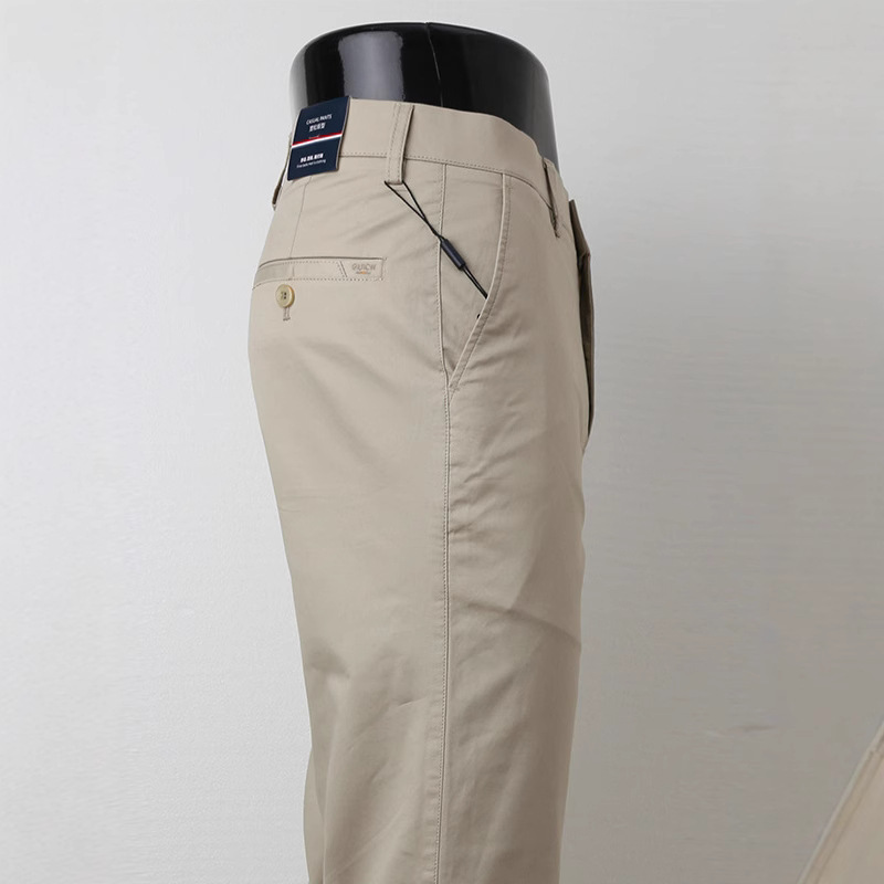 Original Foreign Trade Genuine Men's Casual Pants Summer Thin Cotton Loose Straight Solid Color Business Dress Pants Men's Long Pants
