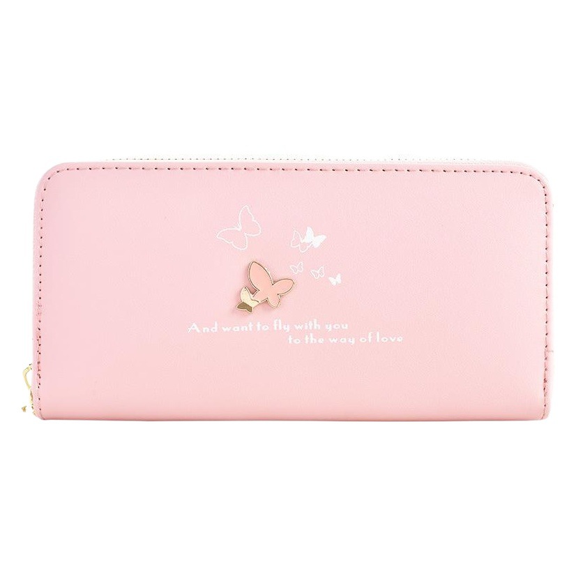 Wallet Women's Long 2025 New Fashion Wrist Clutch Cartoon Butterfly Double Layer Zipper Large Capacity Mobile Phone Bag
