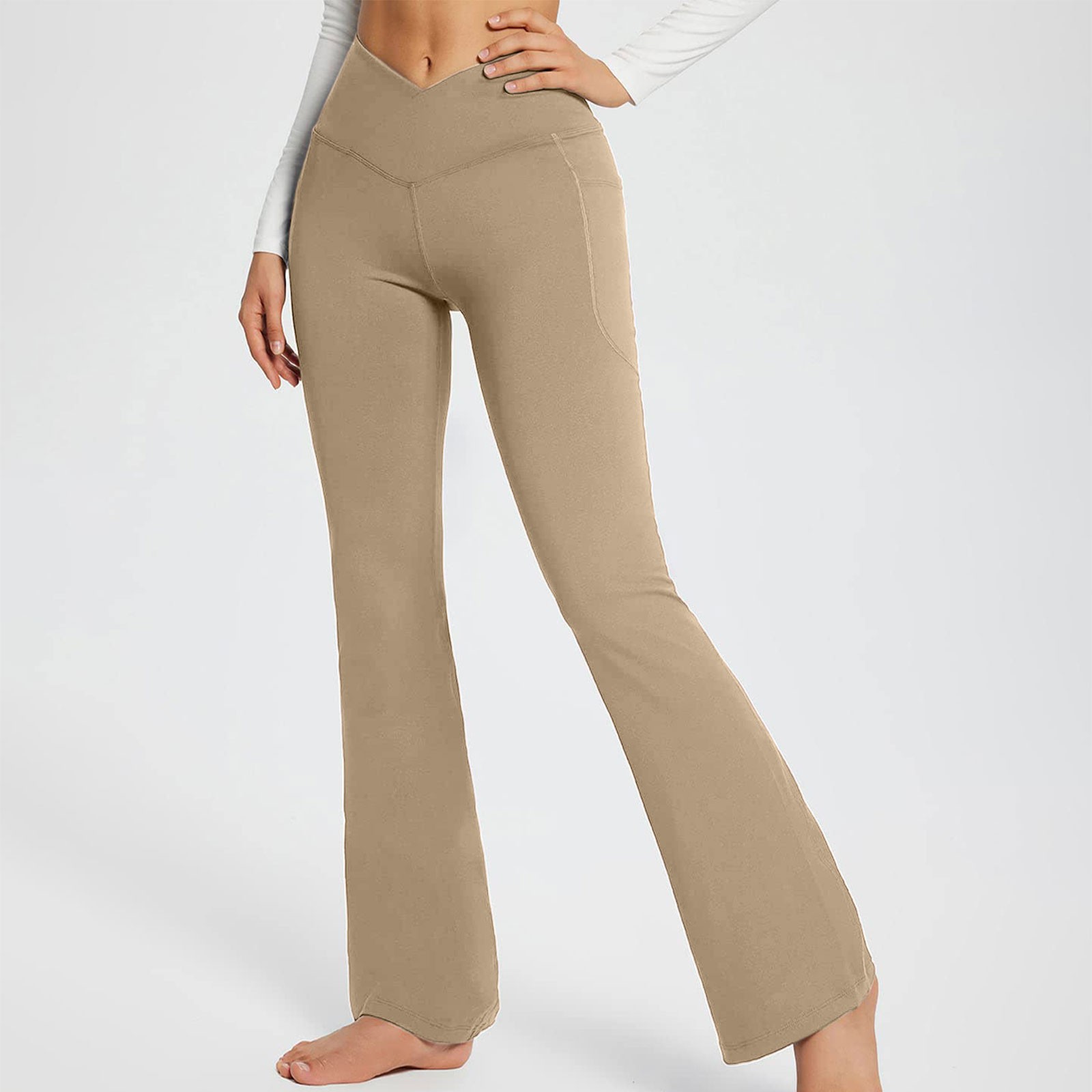 Women's Daily Fashion Solid Color Full Length Pocket Flared Pants display picture 32