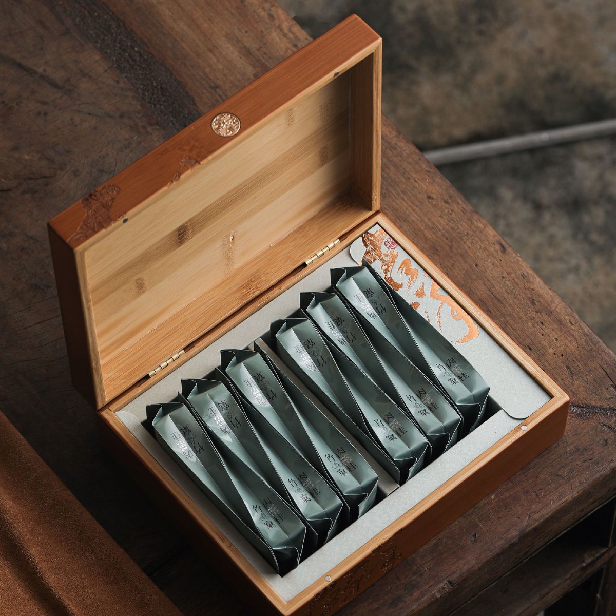 高档茶叶包装盒大红袍摆泡半斤30泡水仙岩茶长泡袋18泡3两空 竹盒