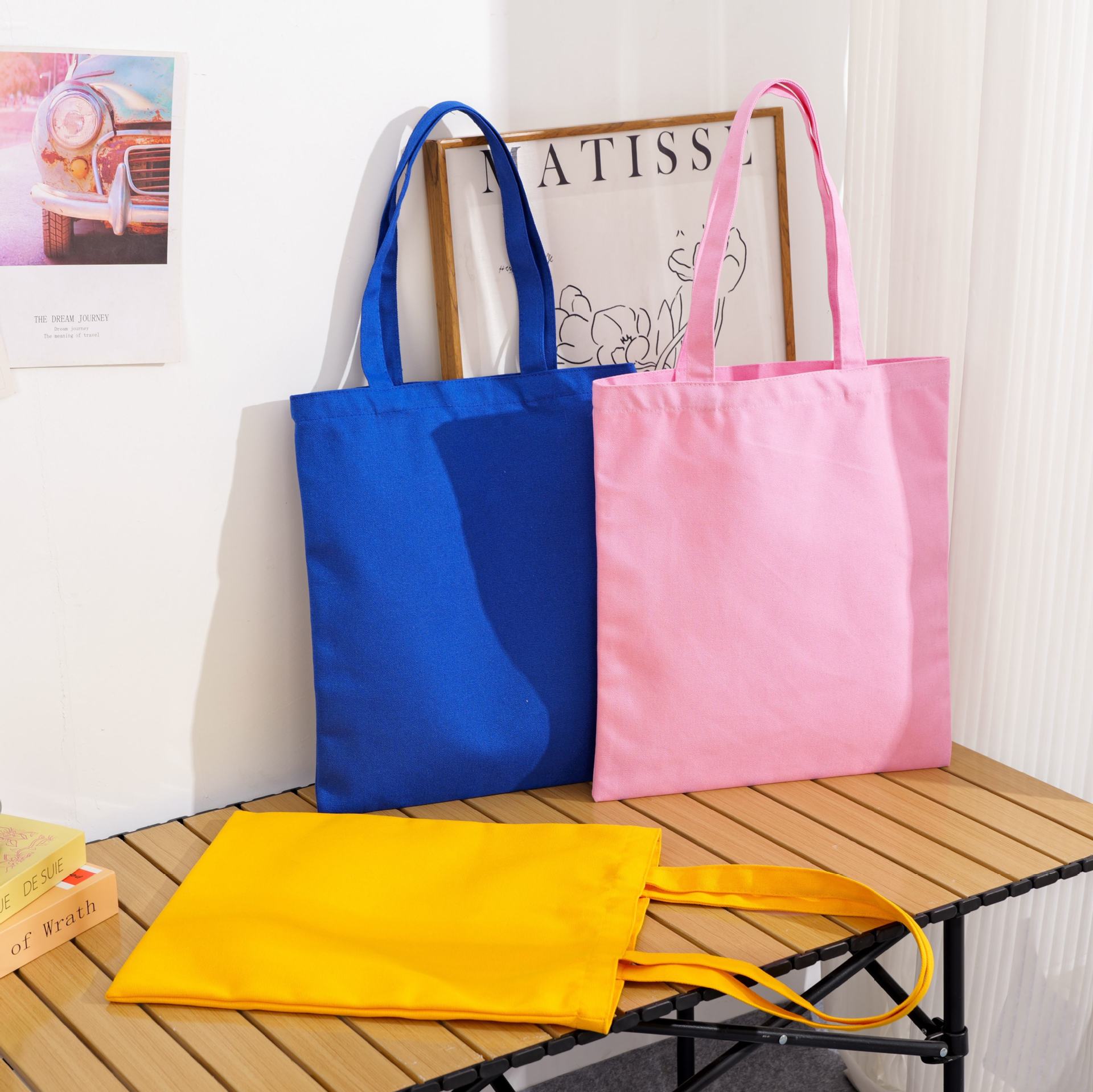 手提帆布袋现货高级感广告学生单肩布袋子批发大号帆布包印刷logo