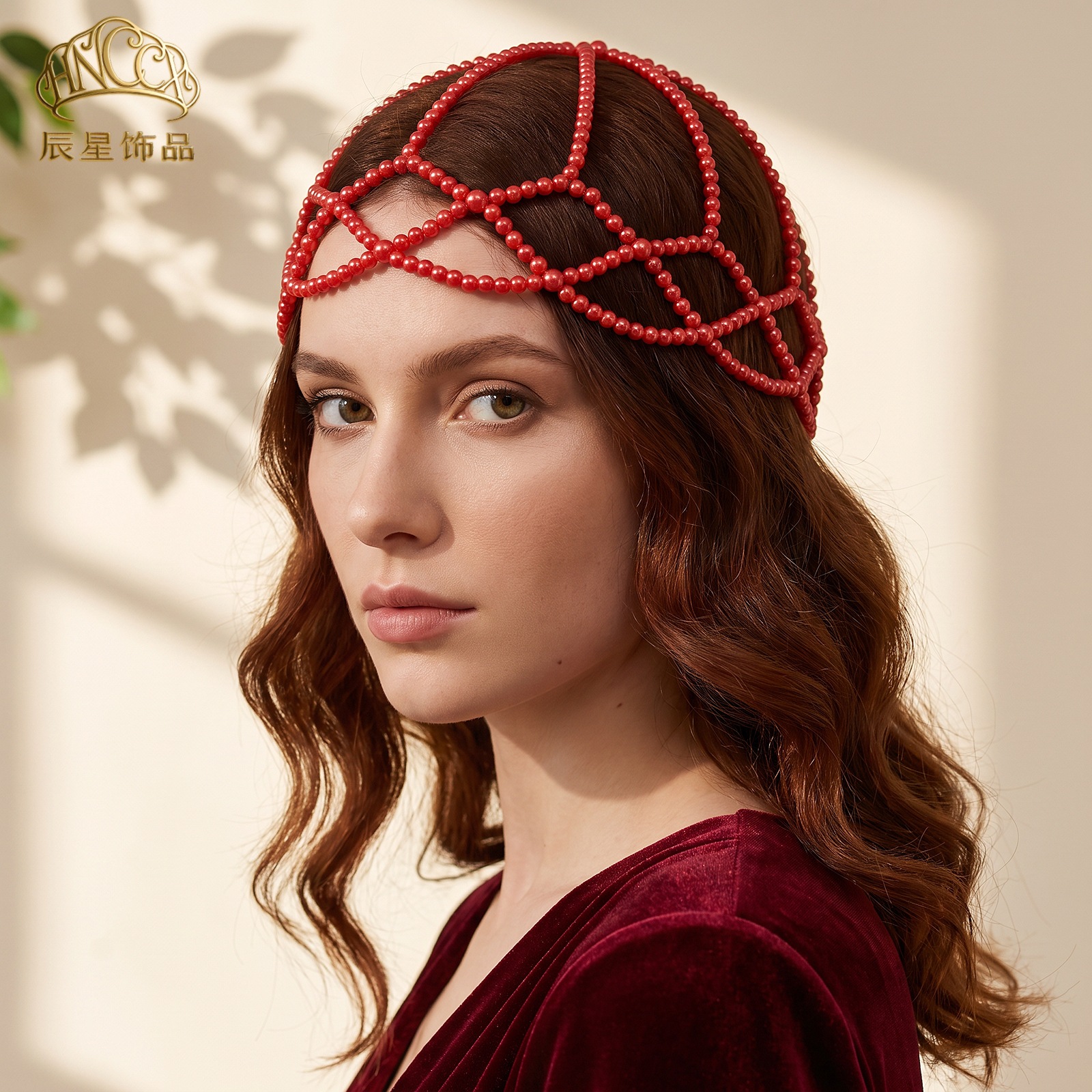Chenxing European and American Bridal Pearl Hair Cap Personalized Handmade Hair Chain for Prom Performance Styling Headpiece CX700