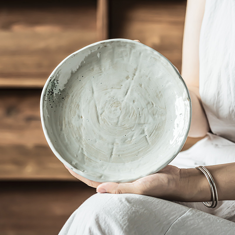 Retro hacer viejos platos de cerámica utensilios caseros platos de restaurante creativos platos de carne platos de alojamiento residencial platos
