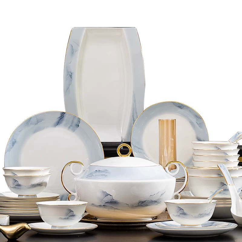 Китайская золотая роспись миска для риса домашняя Jingdezhen костяной фарфор высокий край высокая чаша для лапши рисовая чаша изысканная керамическая посуда светлая роскошь
