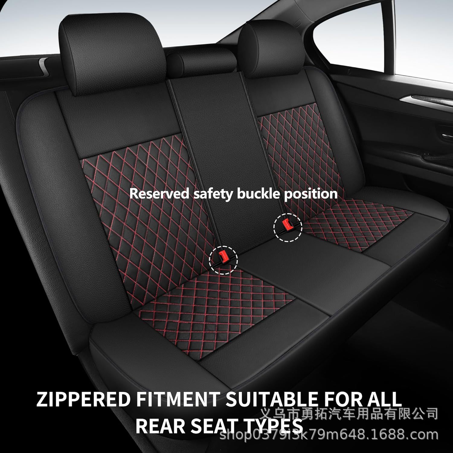 Cross-Border New Model Pu Single-Line Diamond-Pattern Leather Universal Car Seat Cover Cushion for Europe, America, Southeast Asia, Russia, Amazon