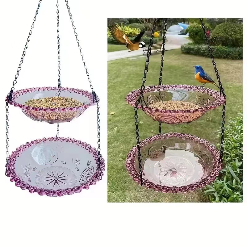 새 모이통 [더블 레이어] 보라색