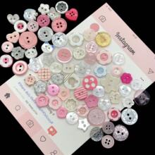 精致奶油色粉色钮扣盲盒diy混装装饰配件扣百搭娃衣配件手账素材