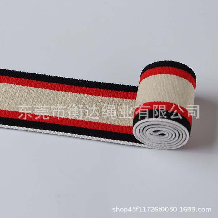 Inventario al por mayor de 4cm rayas de color medio de nylon elástico cintura lateral banda elástica accesorios de ropa