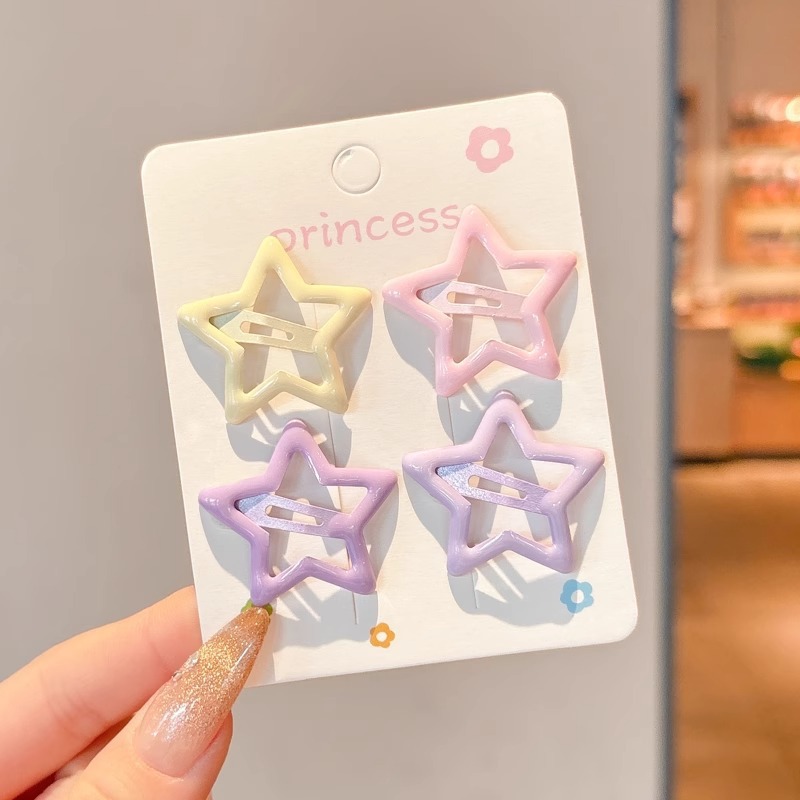 Coreano de color cremoso dulce corazón de la niña BB clips lindos multifacéticos para niños cabello de pelo mar roto clips de cabello tocado clips laterales