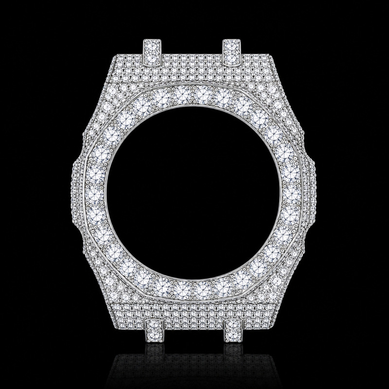 European and American hip-hop style full-diamond octagonal case compatible with Casio GA-2100 G-SHOCK modification European and American hip-hop style full-diamond octagonal case compatible with Casio GA-2100 G-SHOCK modification
