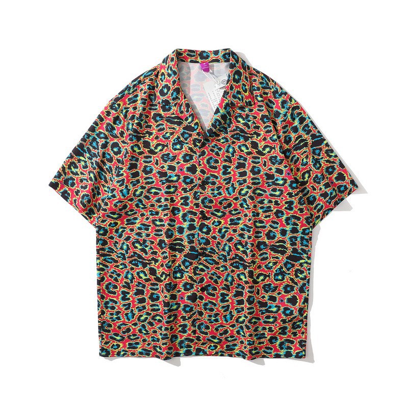 TKPA crossover street graffiti abstracto verano camisa de manga corta para hombre hip-hop suelto estilo bf casual pareja camisa