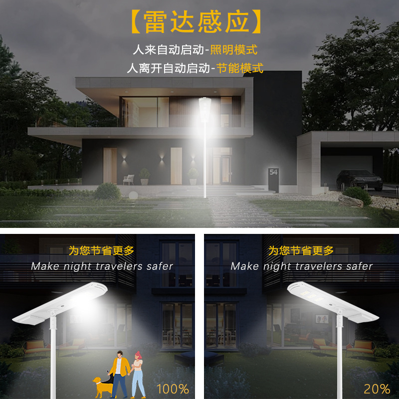 LED lámpara de calle solar integrado Cuerpo Humano inducción comunidad iluminación módulo integrado lámpara de calle solar