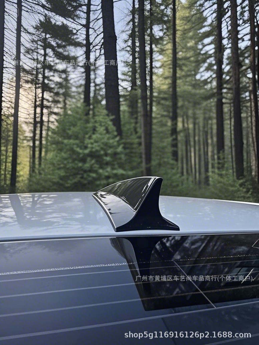 Car Shark Fin Sports Car Universal Modified Wind Blade Spoiler Tail Wing Black Personalized Suitable for Car Roof Antenna