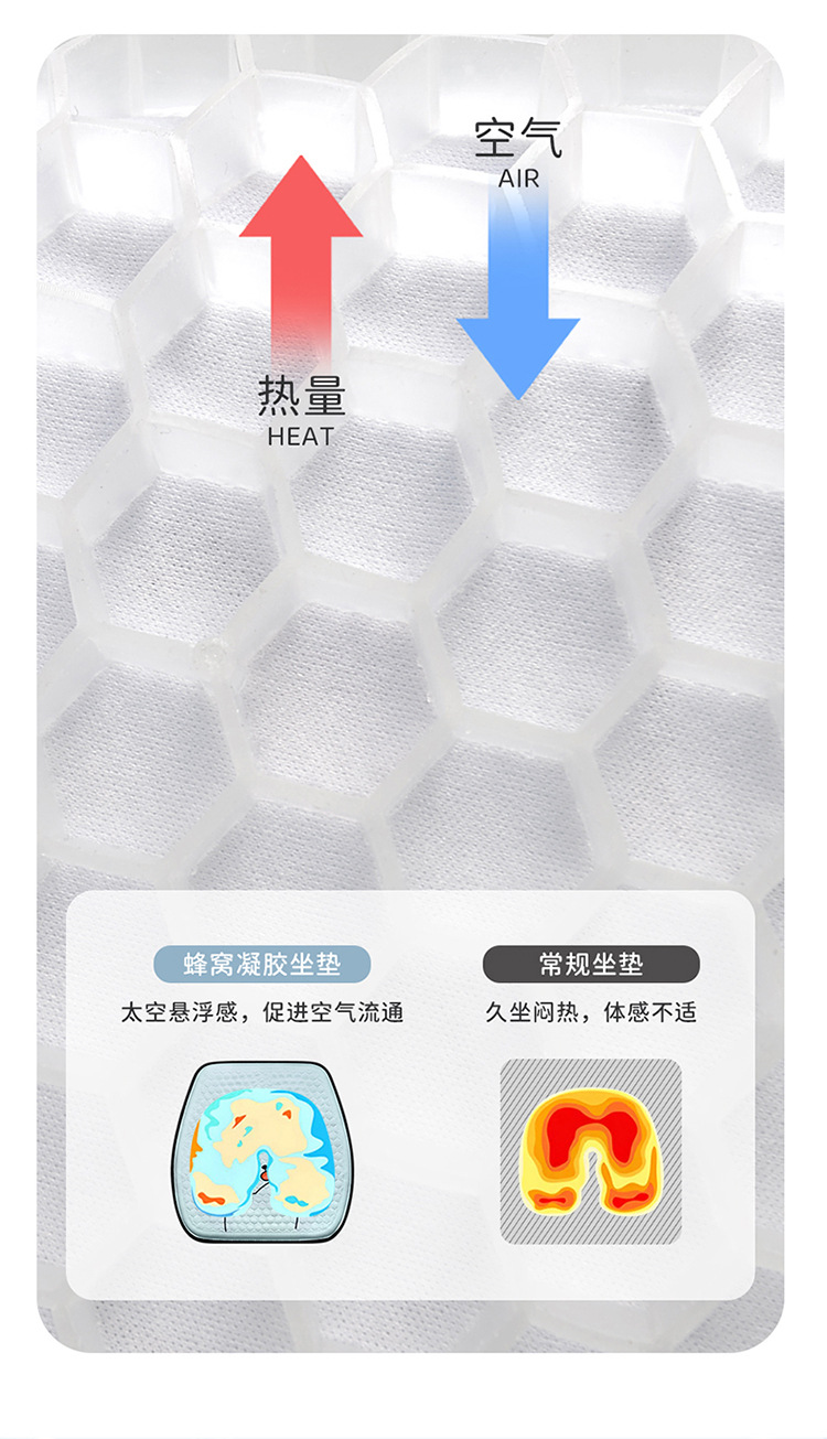 Factory Direct Supply of New Cartoon Gel Car Seat Cushion Ice Silk Cooling Pad Office Sedentary Breathable Cooling Pad Silicone Pad
