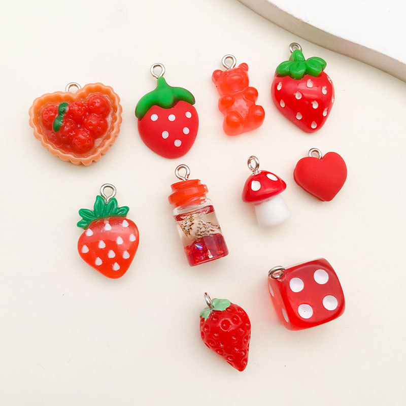 5g Weight Pendant Jewelry Making Type Top-Drilled Drill Orientation DIY Jewelry Accessories Classification Smooth Embellishment 1 Piece Quantity Resin Material Fruit, Bear Pattern Epoxy Design IG Style, Casual, Sweet Style 1 Piece Resin Fruit Bear Pendant 8