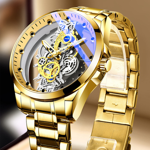 Automatic cross-border Tréguet new double-sided hollow watch with non-mechanical tourbillon for men