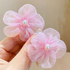 Fashionable children's hairgrip, cute hairpins with bow, bangs, internet celebrity, city style, flowered