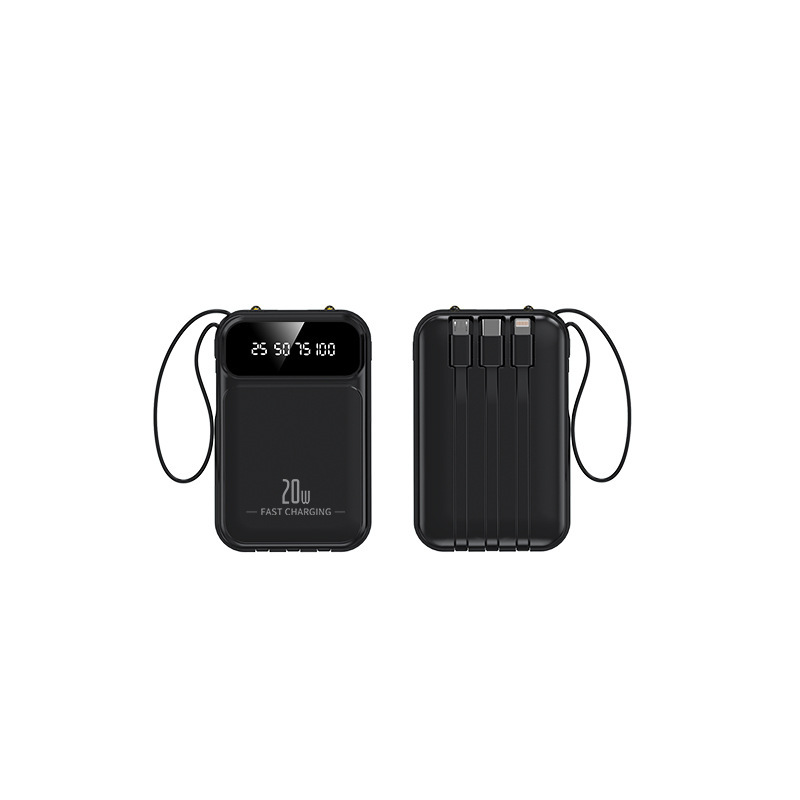 新しいミニ内蔵充電式パワーバンク 20000 mAh 大容量超薄型コンパクトポータブル電源急速充電|undefined