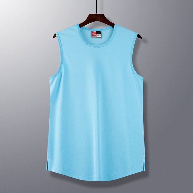 2022 nuevo verano de los hombres de la aptitud americana de secado rápido sudor absorbente chaleco obstáculo suelto cuello redondo sin mangas chaleco deportivo