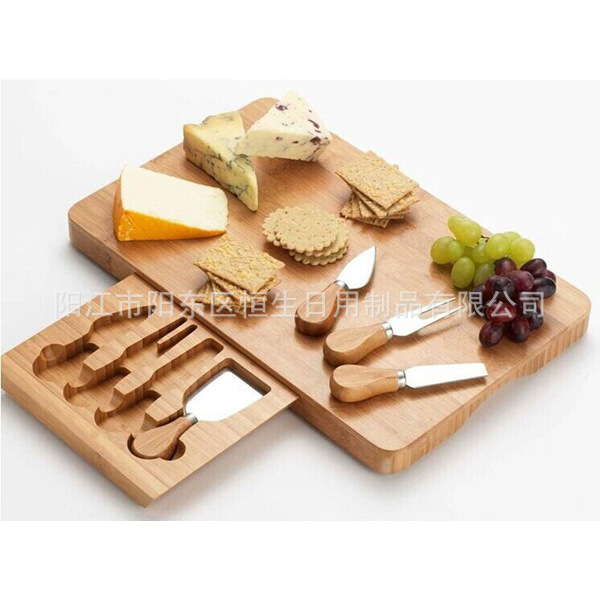 창조적 인 대나무 평면 진자 칼 상자 주방 용품 치즈 치즈 칼 상자는 사용자 정의 모양 크기 수 있습니다