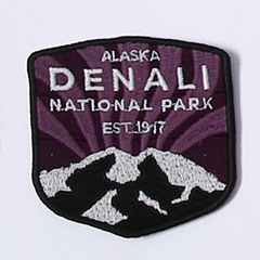 新款戶外彩色踏青布貼 山水風景電腦刺繡布貼 服裝箱包時尚補丁