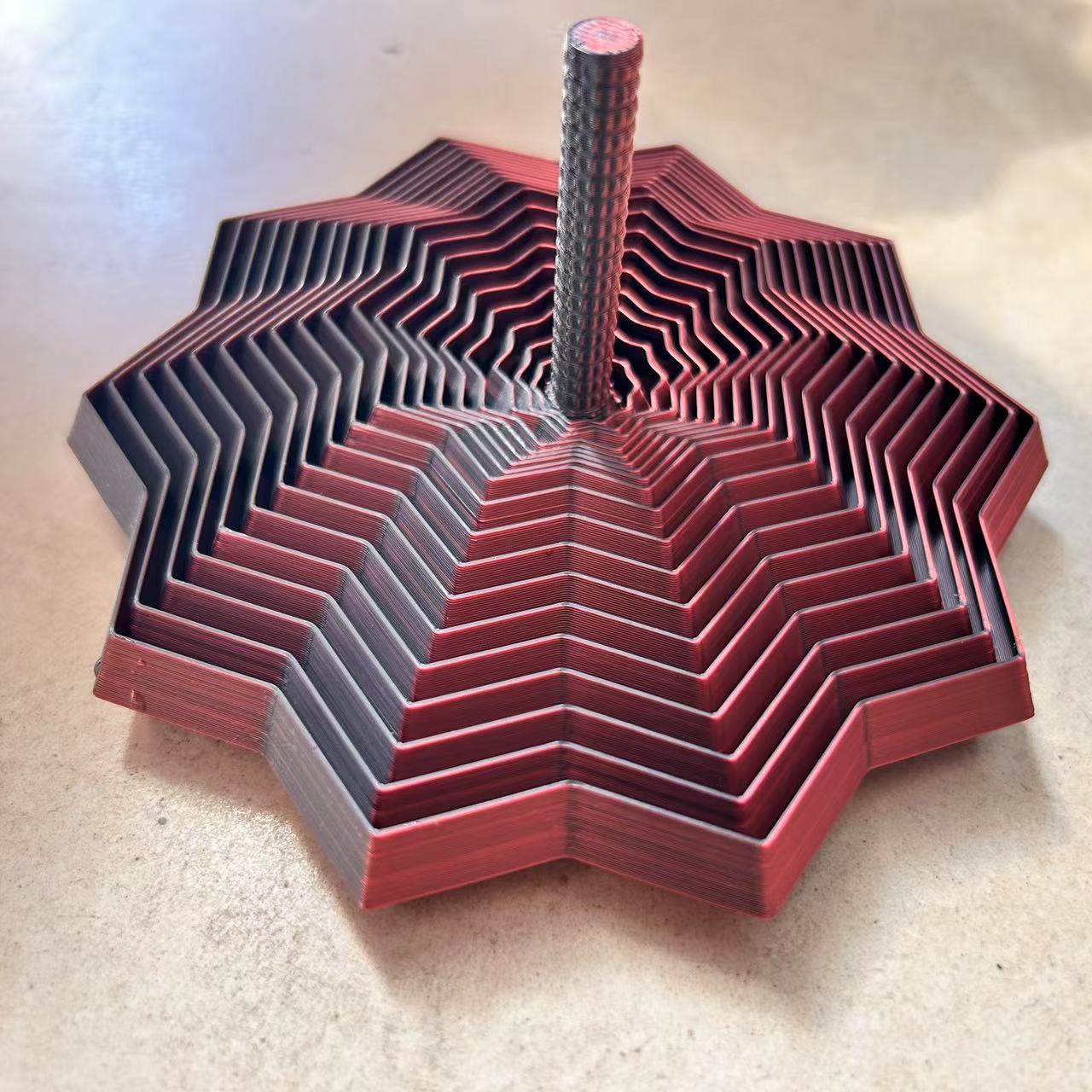 Impresión 3D descomprimida estrella ilusión óptica plegable juguete de puzzle infantil poligonal torre de rábanos espiral mesa tridimensional image 10