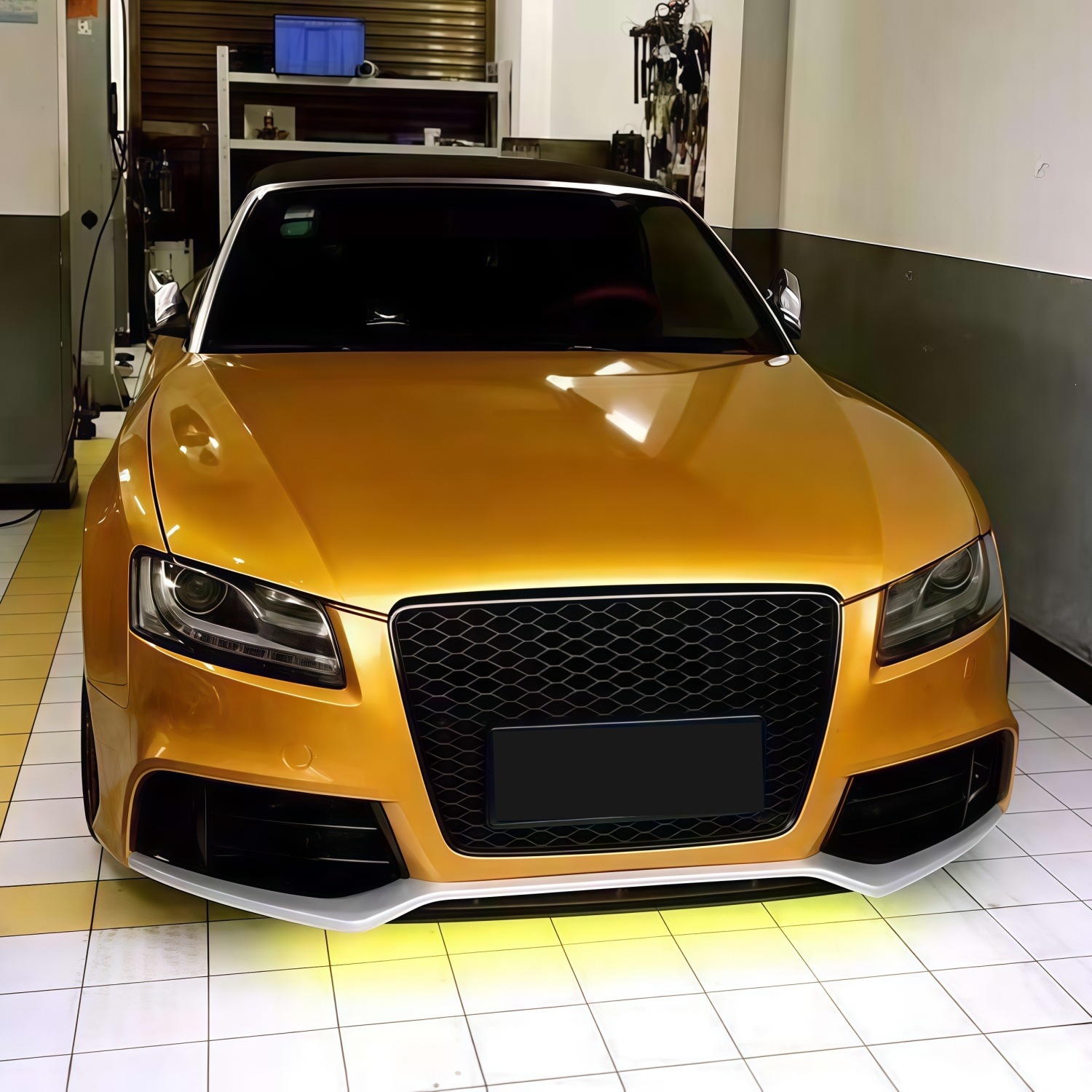 08-11 models are suitable for Audi A5 S5 modifications and upgrades, including the RS5-style wide body kit, which includes the bumper, grille, and fog light frames