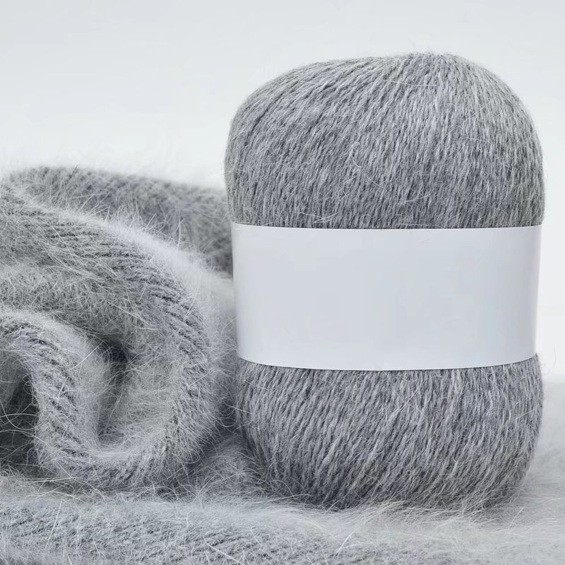Mink wool medium thick hand knitting long hair mink wool ball machine knitting yarn DIY wool ball_voghion.com
