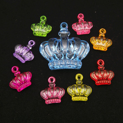 亚克力珠七彩仿水晶皇冠透明珠游乐园珠子儿童过家家宝石散珠批发|ms