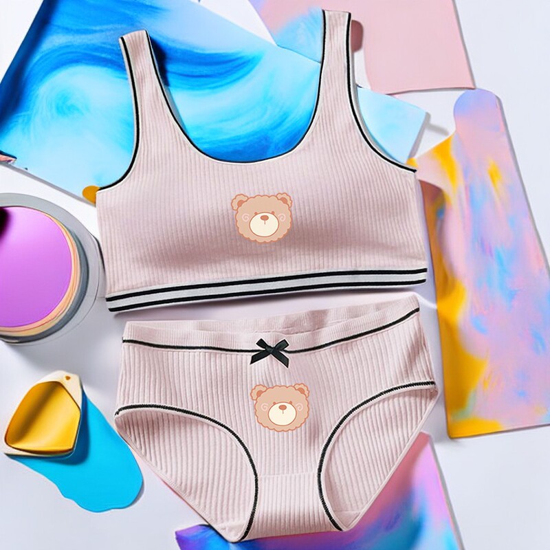 Girls' Underwear Girls' Vest Girls' Underwear suit Development Period Small Bra Summer Cotton Middle School Student Vest