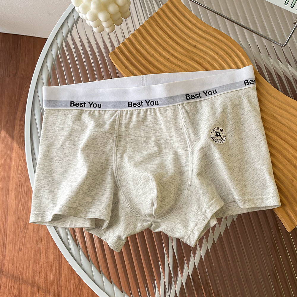 7A Antibacterial A-Class Men's Underwear Simple Letter Cotton Boxer Briefs Sport Breathable Underwear Men