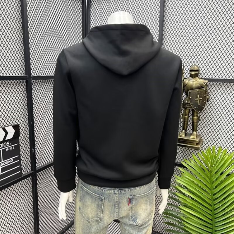 Hooded Hoodie Men's Autumn And Winter New Style Handsome Youth Top Casual Long Sleeved Jacket_viptrois.com