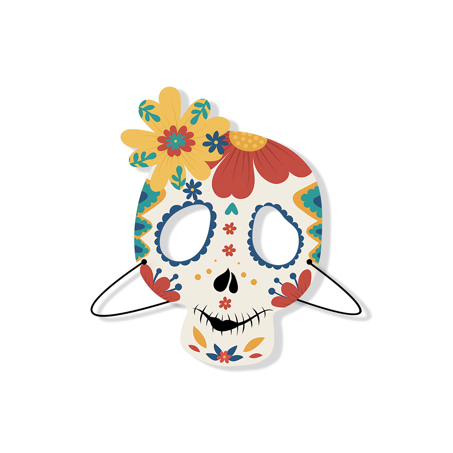 Halloween blanco máscara de cartón kindergarten hecho a mano DIY material creativo dibujos animados niños mascarada apoyos