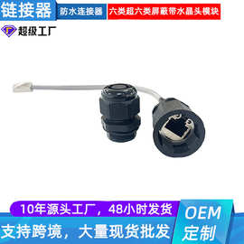 RJ45网络接口CAT5e CAT6a百兆千兆前后板安装航空插头防水连接器