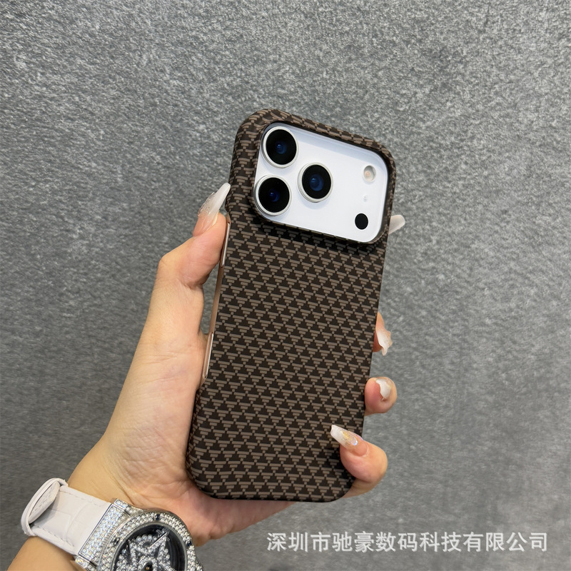 适用iPhone17promax凯夫拉纹磁吸手机壳苹果16磨砂超薄PC防摔套15|undefined