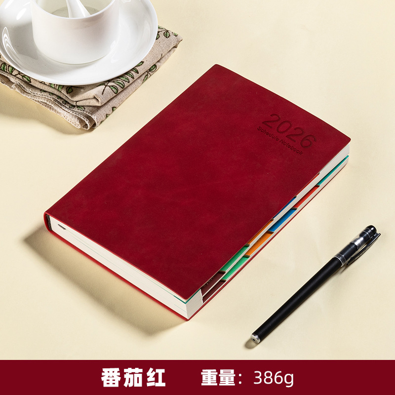 2026 nuevo calendario diario de gestión de tiempo eficiencia a5 auto-disciplina plan de tarjetas de perforación libro de cuadernos engrosado