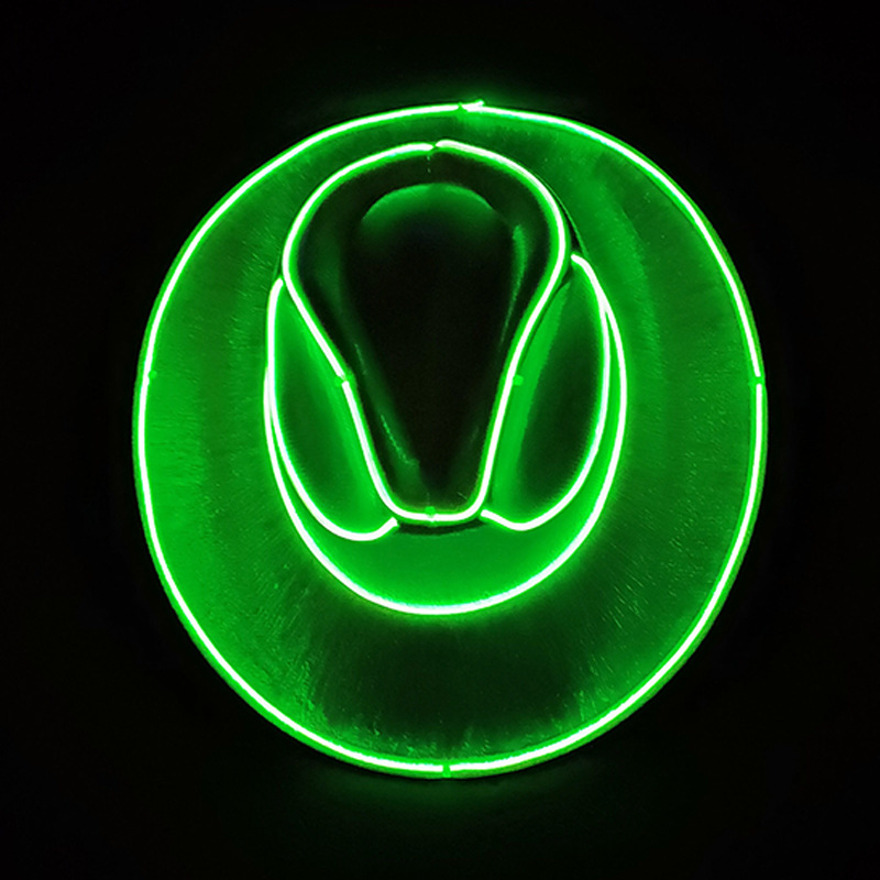 De Halloween nacarado sombrero FIESTA DE Carnaval LED inalámbrico fluorescente colorido Denim luminoso sombrero láser colorido sombrero de vaquero