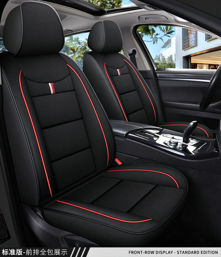 Factory Direct Sales Breathable Linen All-Season Wear-Resistant and Dirt-Resistant Full-Cover Linen Car Seat Cushion and Car Seat Cover