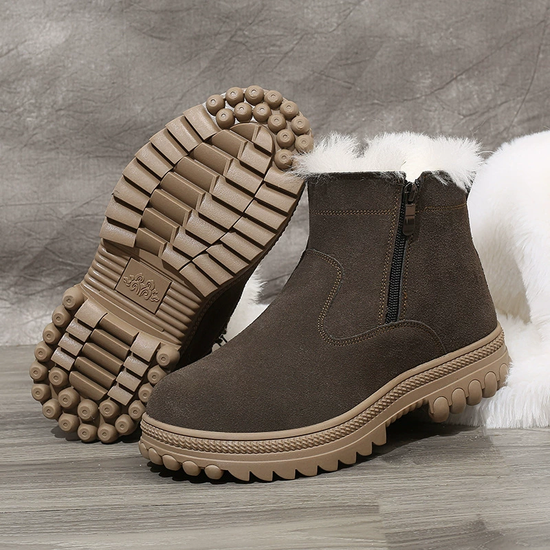 Зимние ботинки Martens из кожи, тёплая меховая подкладка, на молнии, размеры 39–45