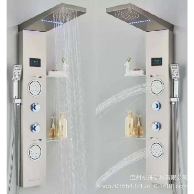 Pantalla de ducha Juego de ducha inteligente Ducha integrada Juego de baño de salida de agua multifuncional de cinco velocidades